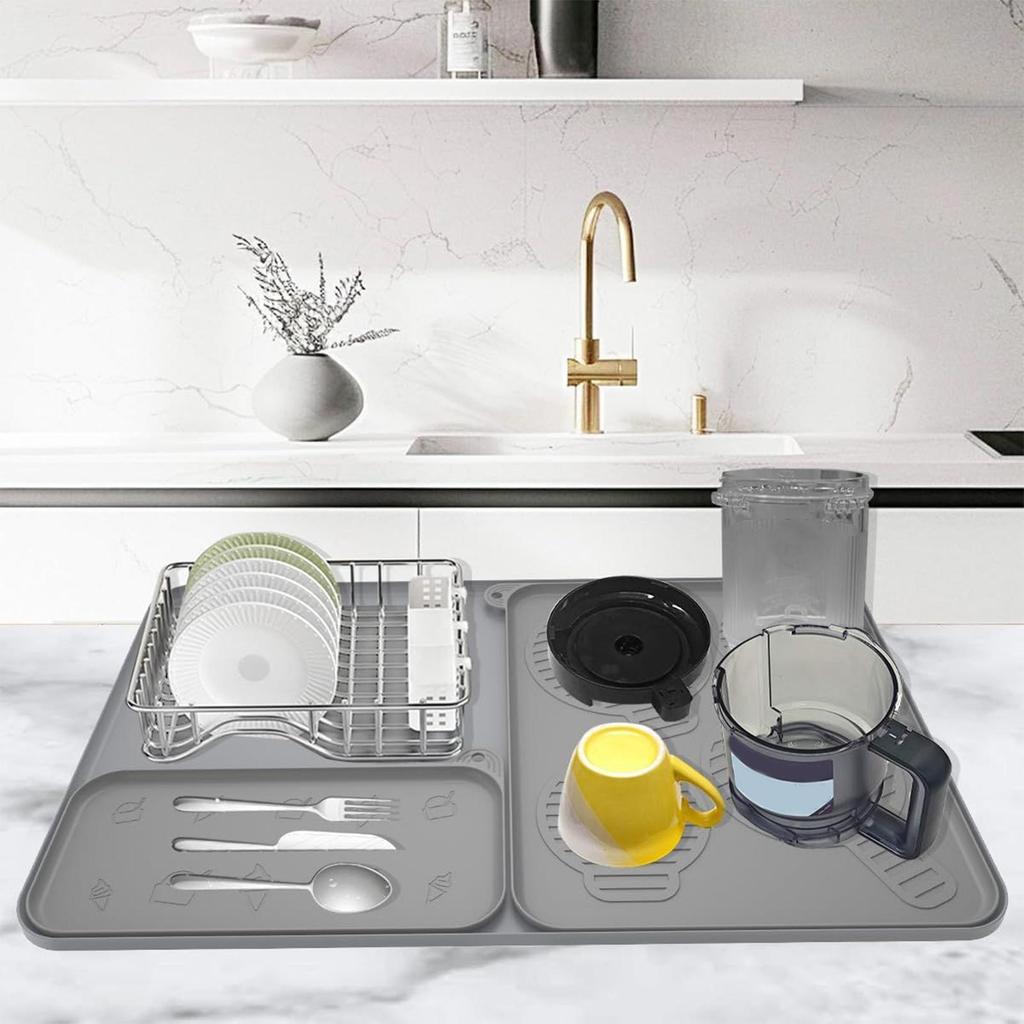 Silicone Coffee Mat Non-Slip Ice Cream Maker Silicone Pad Dish Drying Pad Shock-Absorbing Ice Cream Maker Accessory For