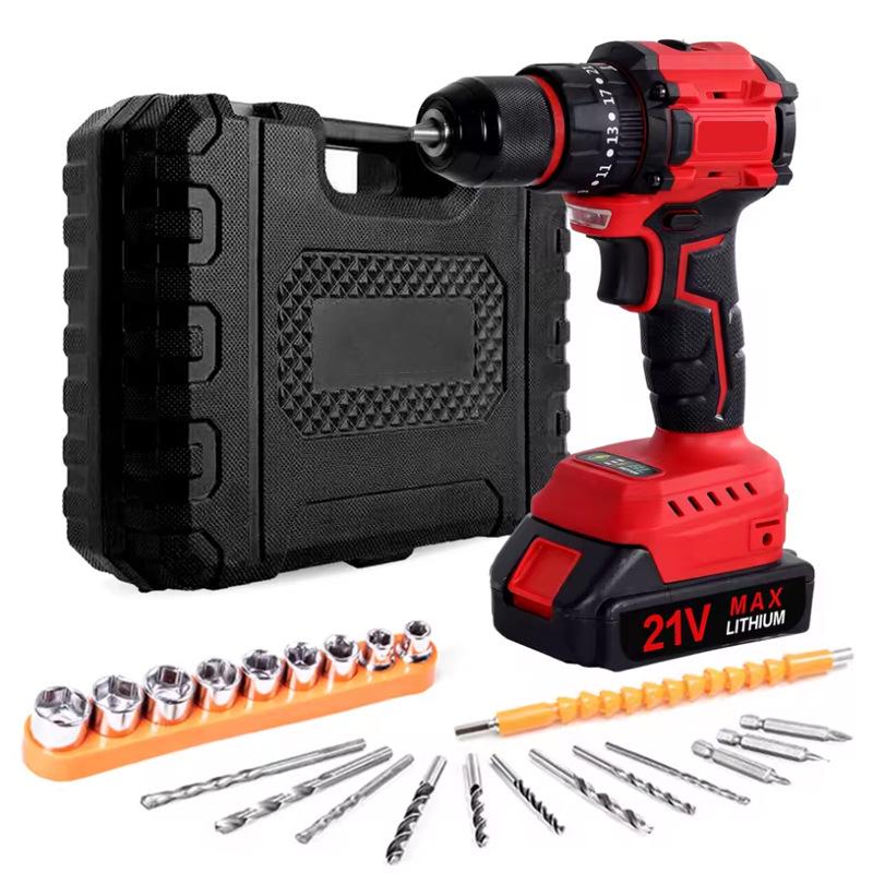 21V Brushless Cordless Drill & Impact Screwdriver with Lithium Battery