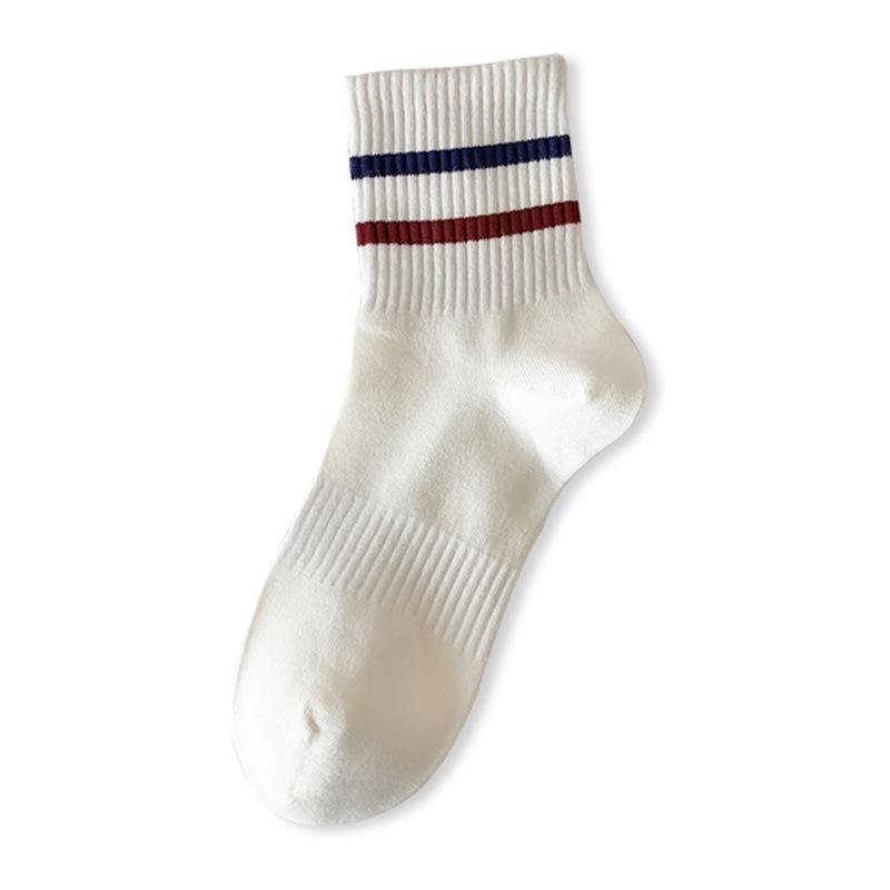 

Белые носки женские средние носки-трубы хлопковые носки спортивные уличные носки в полоску One Size
