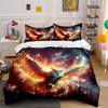 Fiery Owl Cosmic Decor Set Bedding Set With 1 Duvet Cover 2 Pillowcases Single Double King Queen, Gift