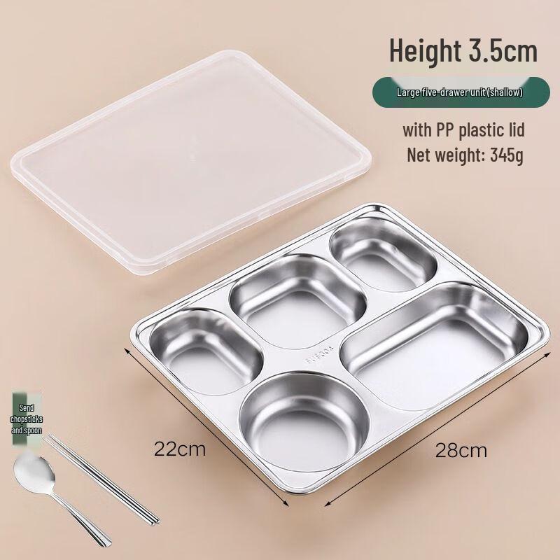 304 Stainless Steel 4-Compartment Meal Tray