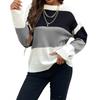 Women's Crew Neck Sweater, Striped for Fall and Winter