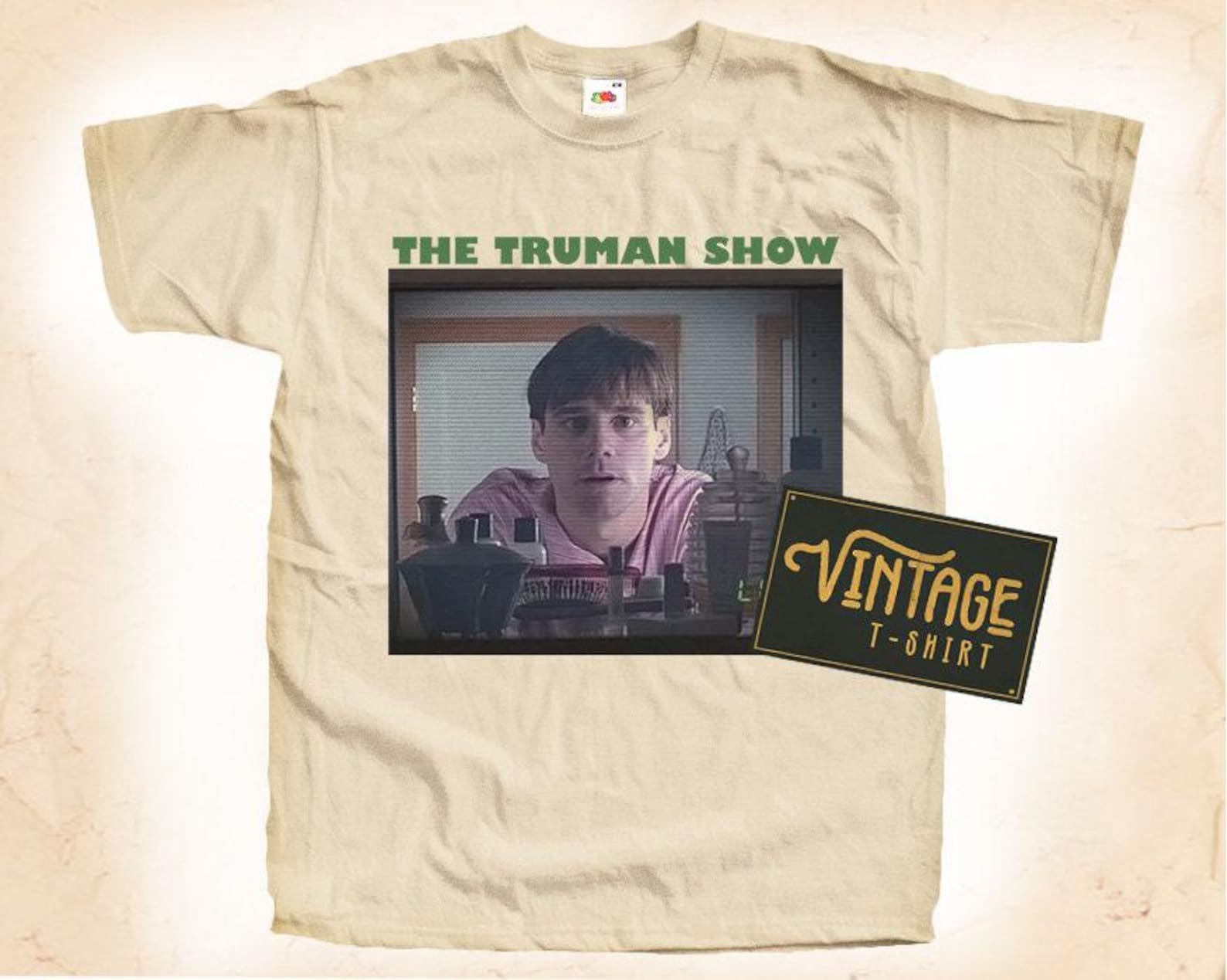 The Truman Show T-Shirt Tee Natural Vintage Cotton Movie Poster Beige All Sizes S M L XL 2X 3X 4X 5X S