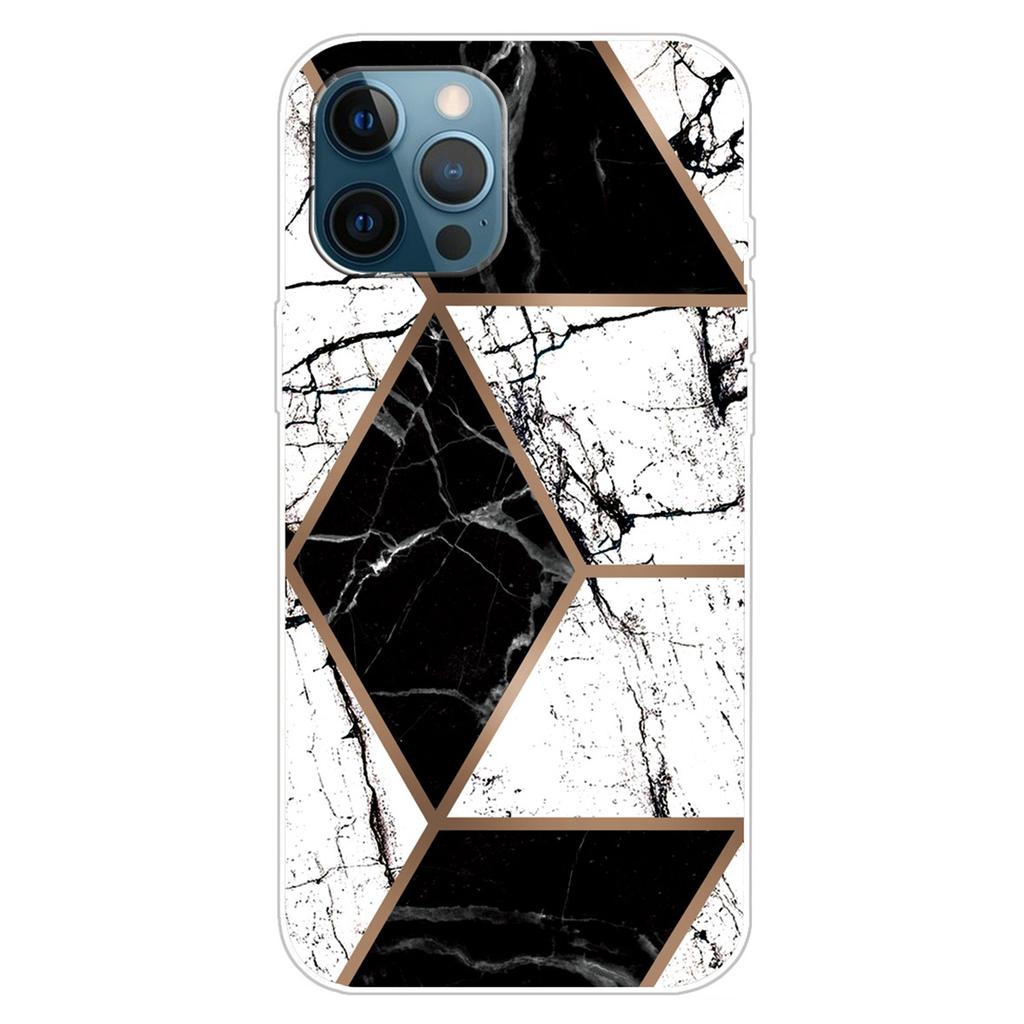 For iPhone 16 Pro Case Abstract Marble Pattern Printing TPU Phone Cover