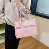 Large capacity letter handbag New casual shopping bag Versatile silk scarf Fashion popular tote bag