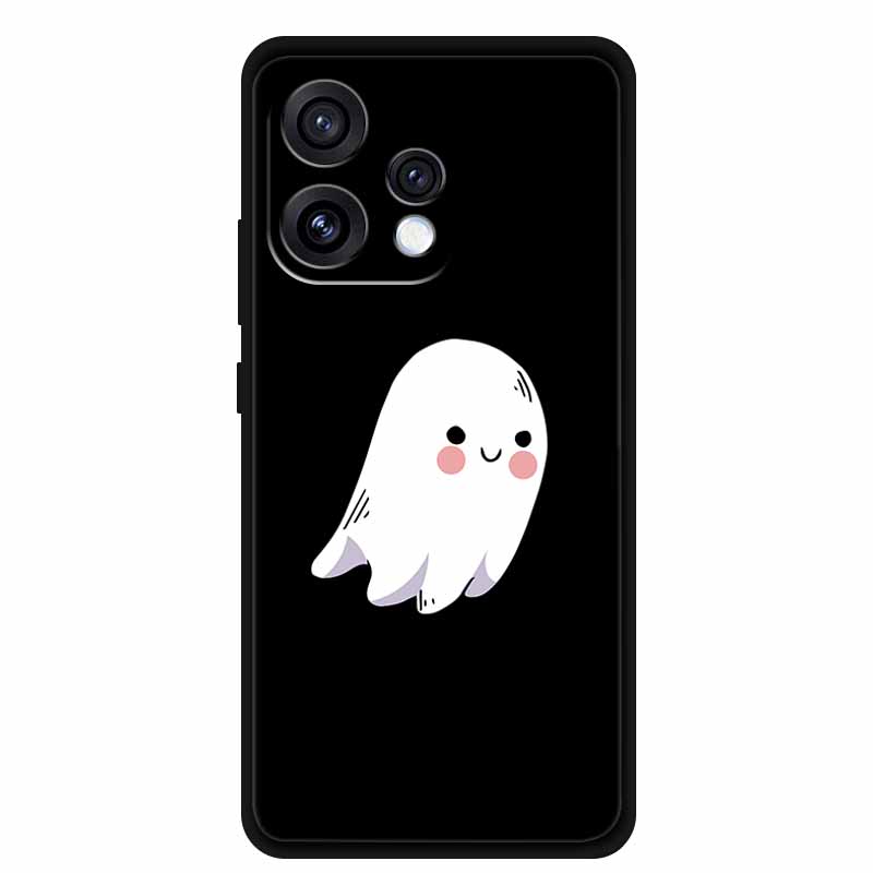 For Oppo Reno15 5G Case Flower Black Silicone Soft Protective Back Covers For Oppo Reno 15C 2025 Phone Case Coque Cartoon Shells