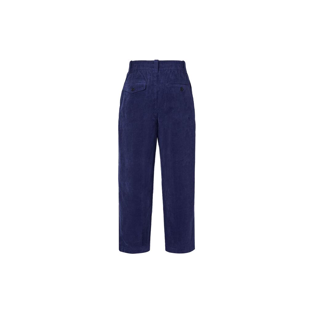 UNIQLO Solid Color Corduroy Loose Casual Pants Unisex bottoms Dark-Blue 458270-68