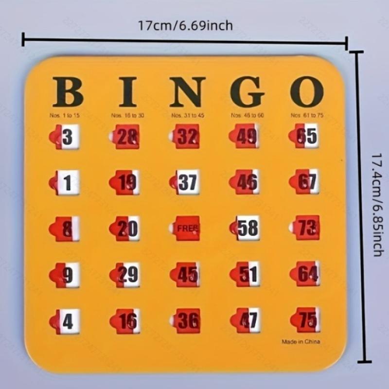 5Pcs Bingo Game Card Easy-Read With Sliding Windows Reusable Logical Thinking Ability Game Bingo Board Game Party Gift