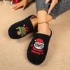 Women's new cotton slippers Christmas new slippers Women's autumn and winter home slippers Women's cotton shoes one pedal