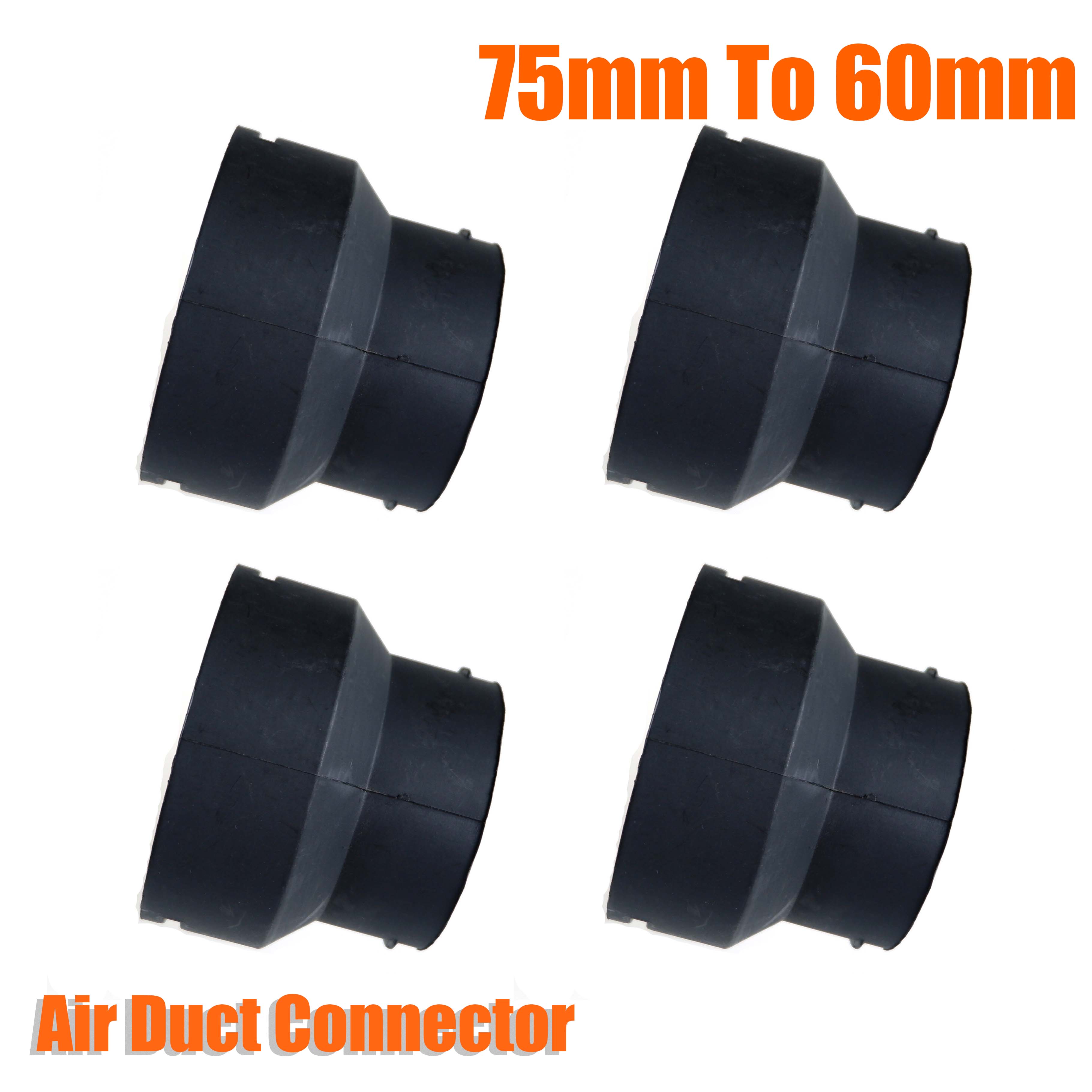 

4 шт. Переходник 75-60 мм60 мм 75 мм Соединитель воздуховода дизельного отопителя Черный Для автомобиля Грузовика Фургона Кемпера