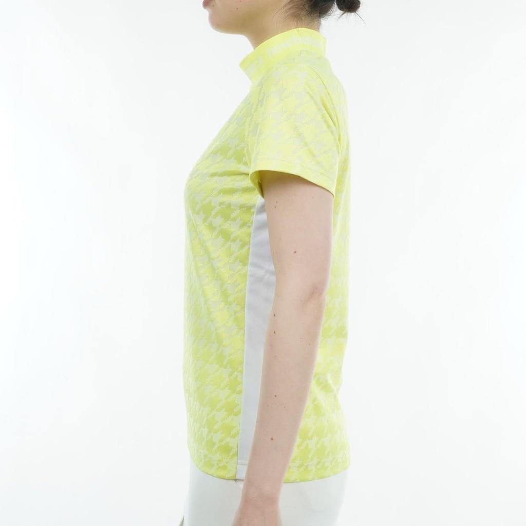 Golf Short Sleeve Mock Neck Shirt Quick 2 [New Balance] Women's (Sweat Absorbent, Drying, Stretch) / 012-4166501 060_Yellow [L]