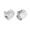 X AUTOHAUX Car Hose Finisher Clamp Water Line Clip Hose Finisher Pipe Clamp with Threaded Band Adapter Fitting 4 Pieces Silver Tone AN8