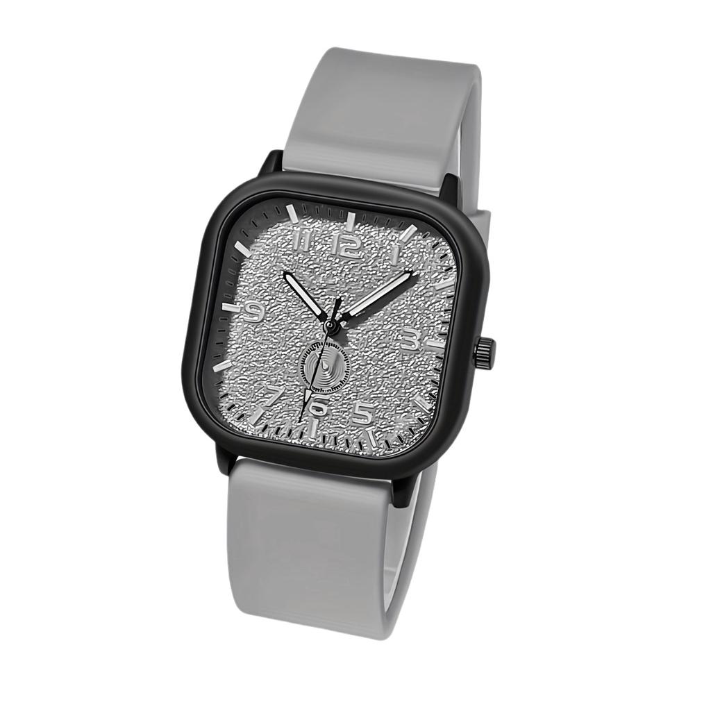 Square Watch Women's Silicone Tape Digital Disc Quartz Watch Men's and Women's College Style Student Watch