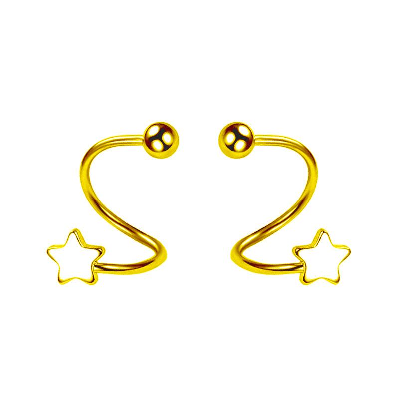 

Серьги-пусеты Звезда Серьги-пусеты на винтах Tik Tok Live Компактные серьги Простые Вращающиеся серьги на пружине Любовные серьги