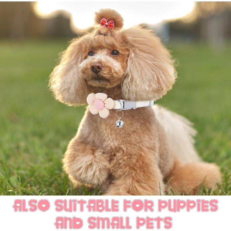 Detachable Cat Collar with Bell, Cute Buckle, Flower Adjustable, Suitable for Cats, Dogs Small Pets. Creative Interesting Items