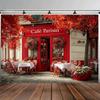 Fundal 2D Roșu Cafenea Parisiană, Panou „Café Parisin”