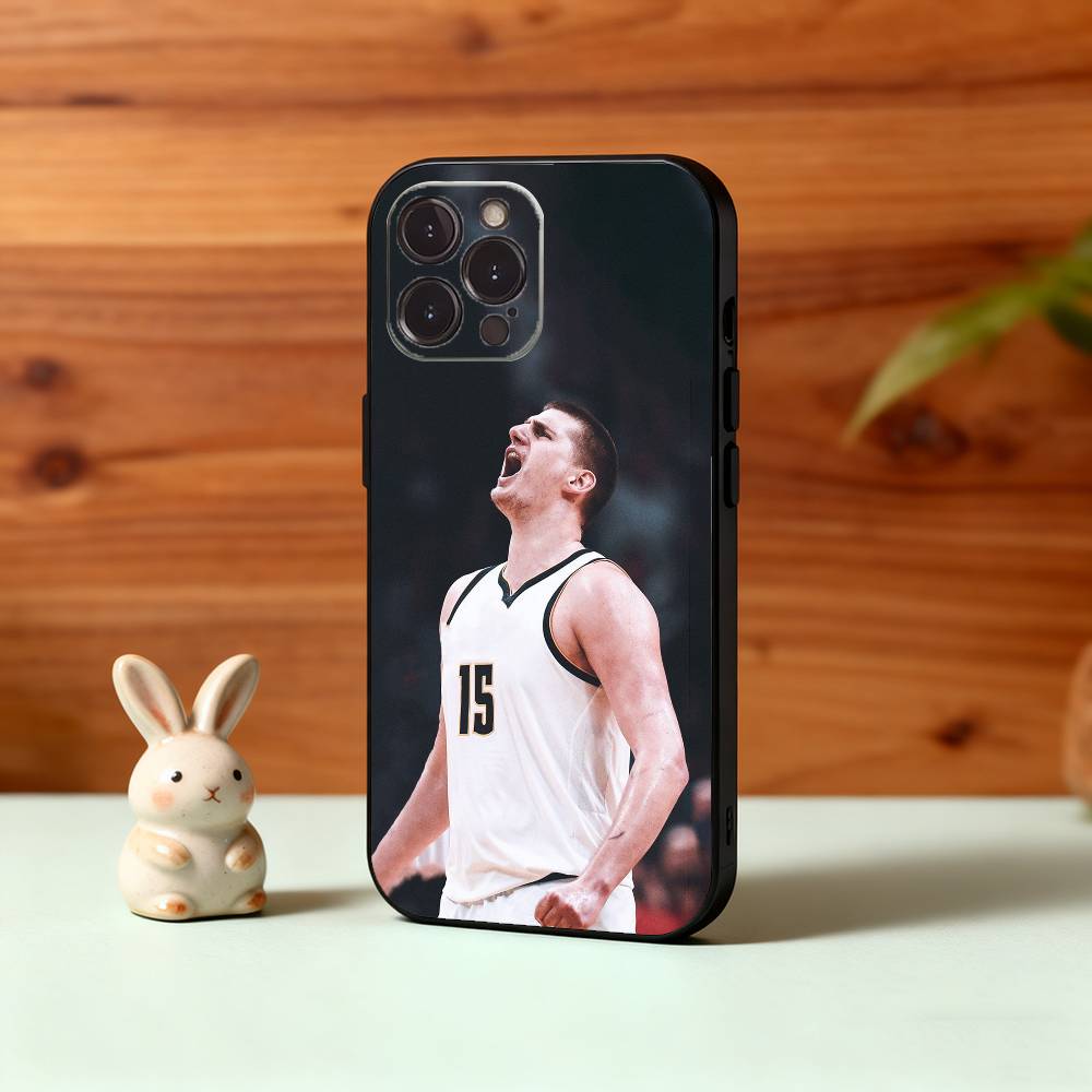 BASKETBALL N-Nikola J-Jokic NJ Phone Case For iPhone17,16,15,14,13,12Plus,Pro Max,XS,5G Soft Silicone Black Cover