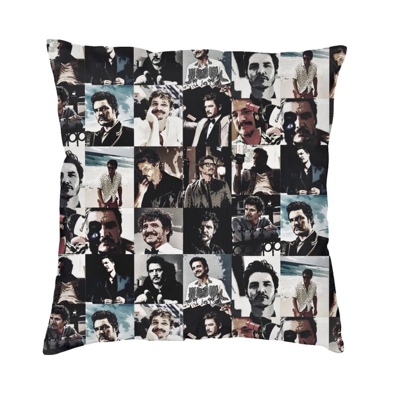 Custom Modern Pedro Pascal Ultimate Collage Fan Art Sofa Cushion Cover Soft Pillow Case Home Decorative