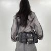 Washed Denim Diamond Jewelry Handbag Personalized Street Messenger Shoulder Bag
