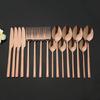 Set de veselă Rose Gold cu 16 piese Cuțit Furculiță Linguriță Cafea Ceai Set tacâmuri Oțel Inoxidabil Veselă Bucătărie Casă Vestimentară Tacâmuri Plate