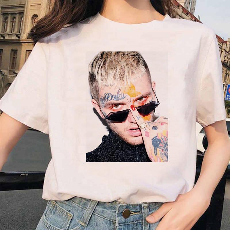 

Rapper Lil Peep T Shirt Rap Hip Hop Lilpeep Girl Tshirt Women Harajuku 90S Korean Vintage Tumblr T-Shirt Graphic Tee Tops Female S білий