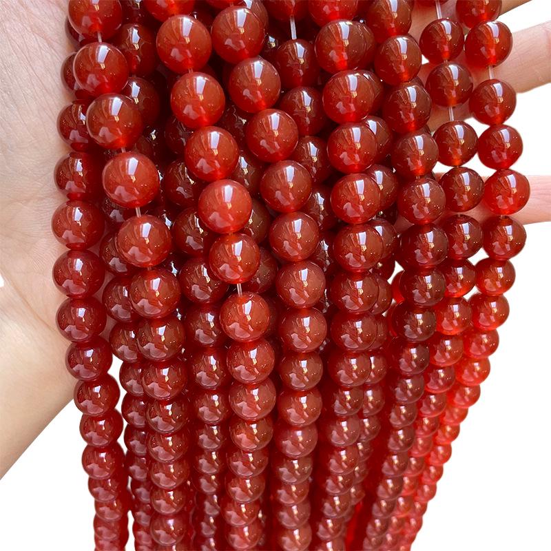 Natural Red Agate Loose Beads for DIY Handmade Bracelet Jewelry