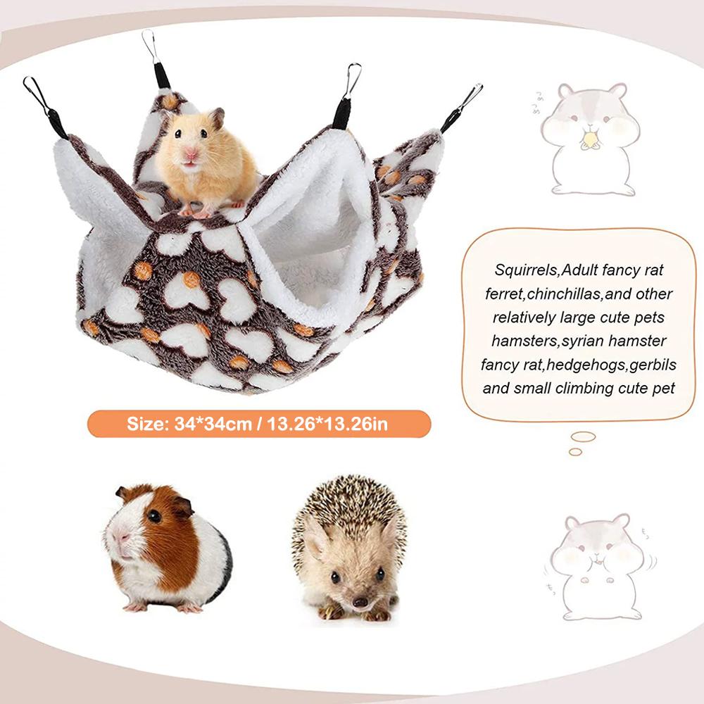 NEW Hammock For Rats Double Thick Plush Warm Bed For Hamster Nest Hanging Hamster House Beds Tr E5N4