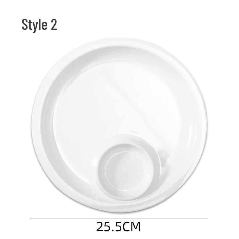 

Jijun A5 Melamine Dumpling Plate with Sauce Dish - 10-Pack
