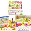 Gioco di infilare la frutta in legno per bambini Giocattoli educativi Gioco interattivo di logica