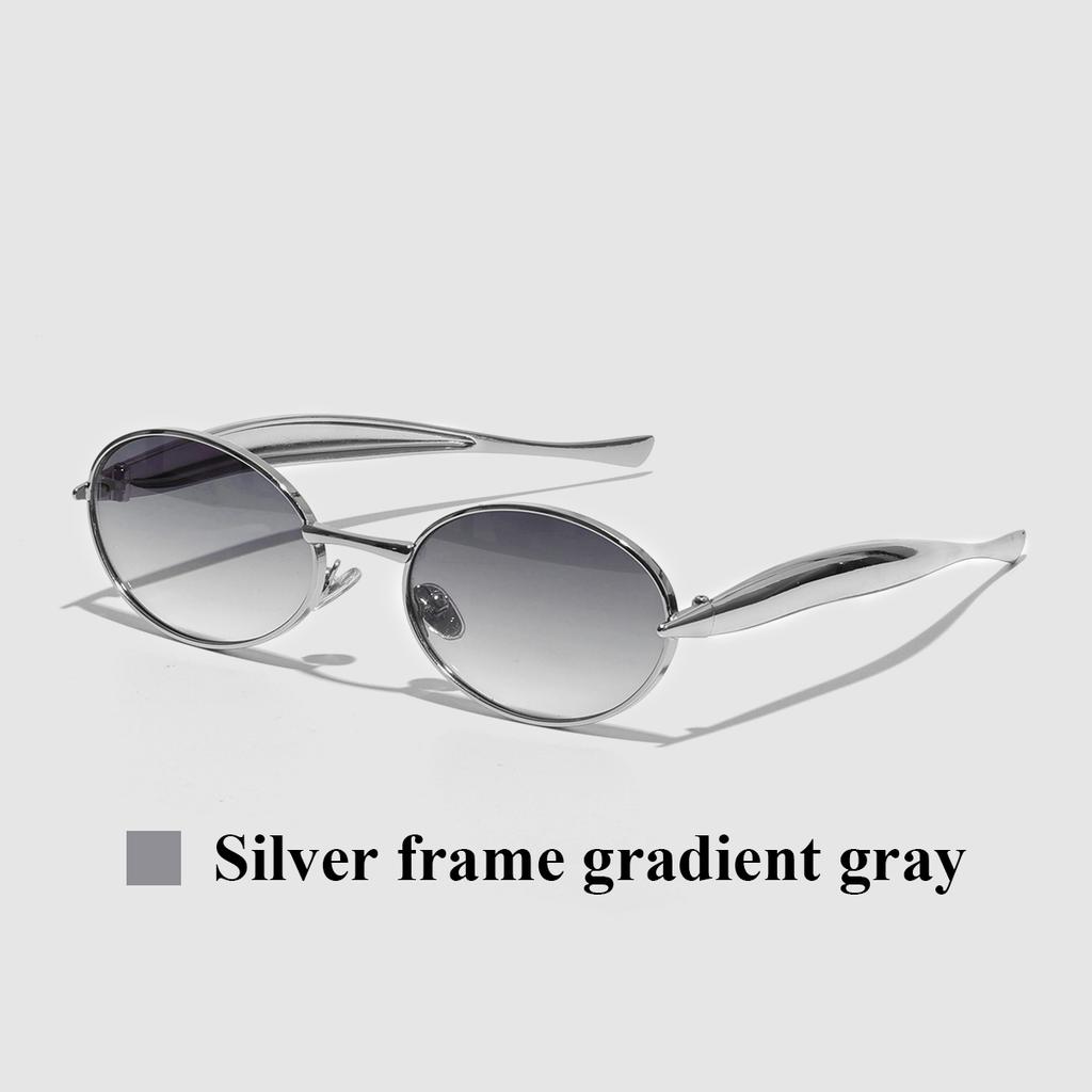 Ruiao Fashion Oval Sunglasses for Women Luxury Designer Metal Frame UV400 Sun Protection Shades Brand New Arrival Eyewear