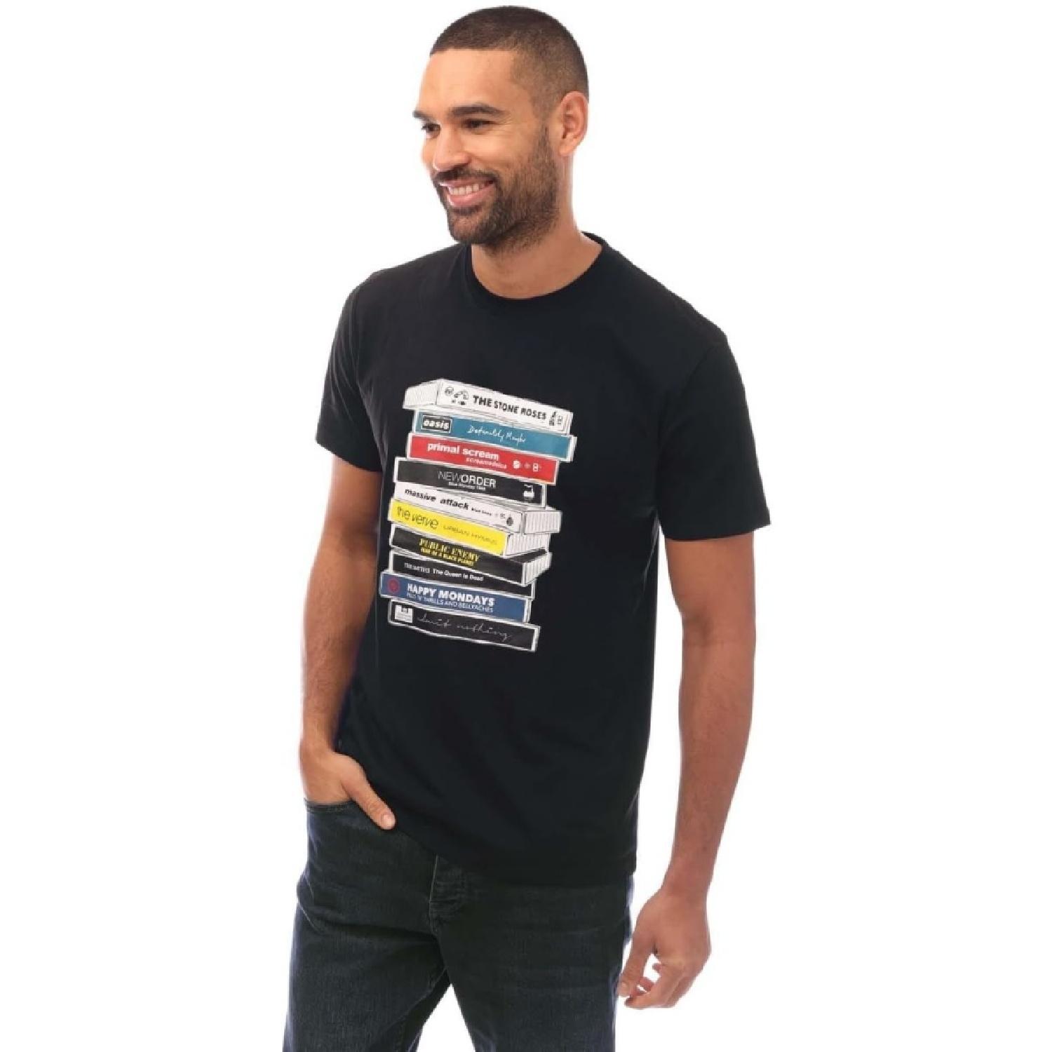 Мужская футболка Weekend Offender с принтом-кассетой, синяя S чёрный