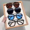 Non-polarized Vintage Punk Double Girder Large Square Frame Leisure Sunglasses Men Women Outdoor Travel Anti Strong Light Eyeglasses