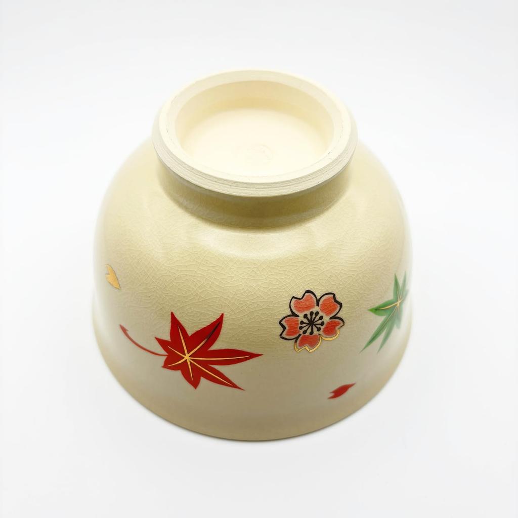 Okadaen Tea Ceremony Practice Set Cherry Blossom Maple Leaf Tea Tea Whisk Matcha Matcha Tea Boxed (Tea Bowl/Unkin & Pattern, Whisk, Scoop,