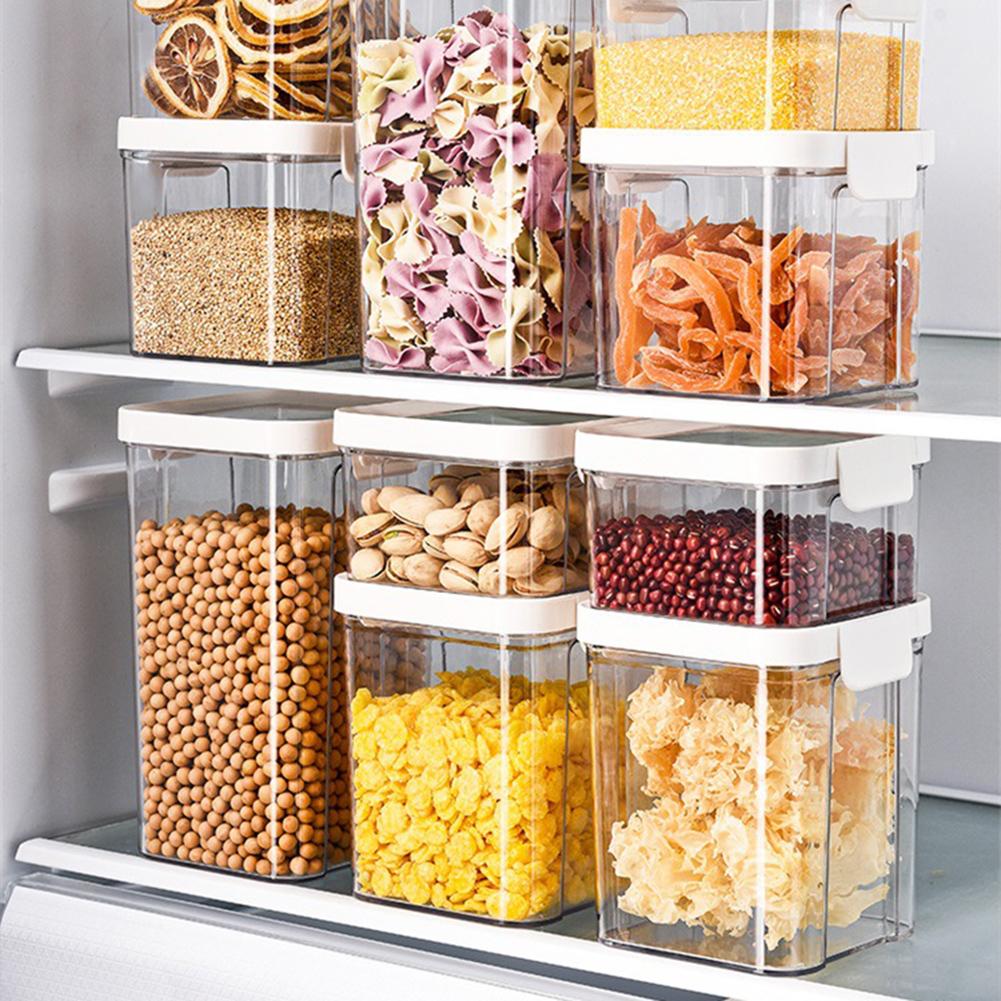 Clear Plastic Food Storage Containers Airtight Kitchen Canisters for Pasta Coffee Tea Stay Fresh with Locking Lids