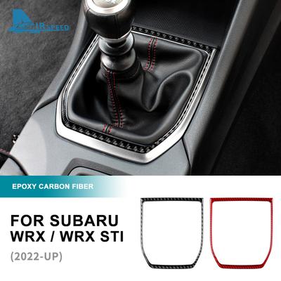 Real Soft Carbon Fiber For Subaru WRX/ WRX STI 2024 Central Control Gear Shift Panel Sticker Trim LHD RHD Accessories