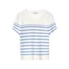 French Striped Contrast Knit Top
