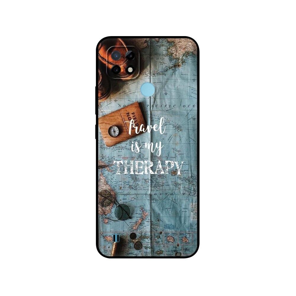 For Realme C21 Case Silicon Back For OPPO RealmeC21 C 21 Phone Covers 6.5" Funda RMX3201 Bumper Capa Etui Soft Black Tpu Case