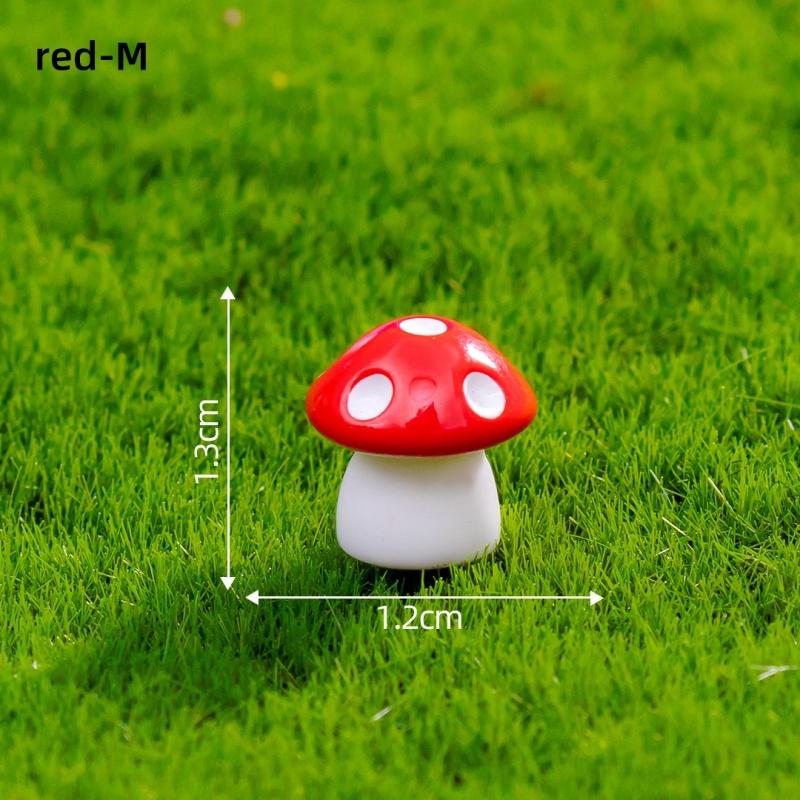 New 10-80PCS Mini Resin Mushroom 8 Colors Small Mushrooms for Dollhouse Decor Micro Fairy Garden Landscape Aquarium Tiny Toys