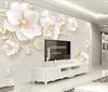Geprägte Juwelenblumen Tapete Schmetterling Moderne Wandtapete Wohnzimmer Schlafzimmer Kinderzimmer 3D-Effekt Wandbild