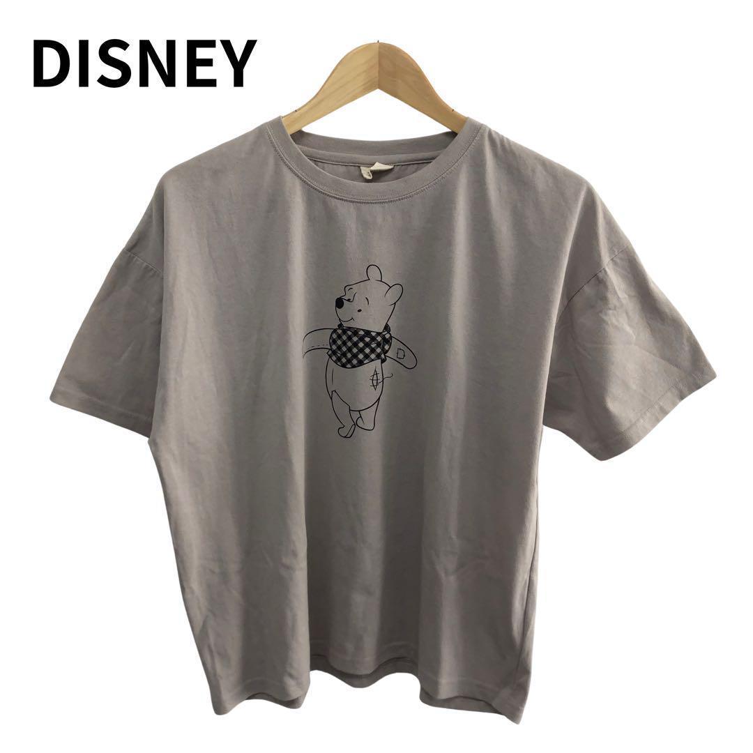 

[Б/У] Футболка с персонажем Disney Винни-Пух, серая, женская, аниме, с коротким рукавом