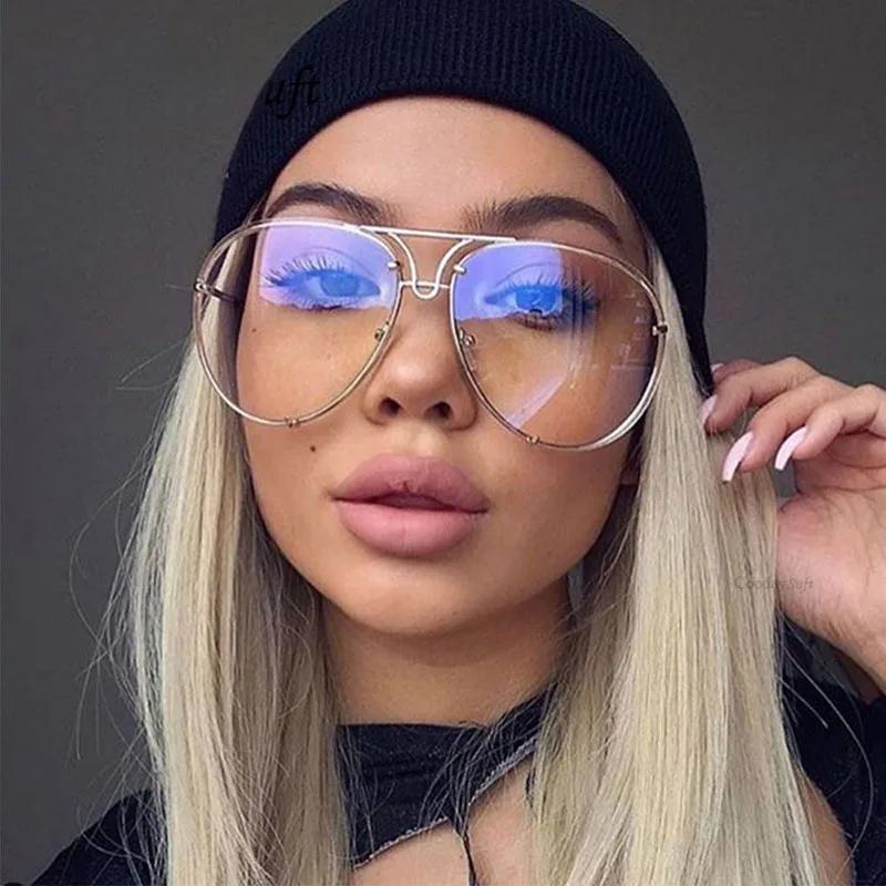 Popular Fashion Pilot Sunglasses Women For Men Oversized Luxury Brand Designer Sun Glasses Vintage Gradient Punk Shades Uv400