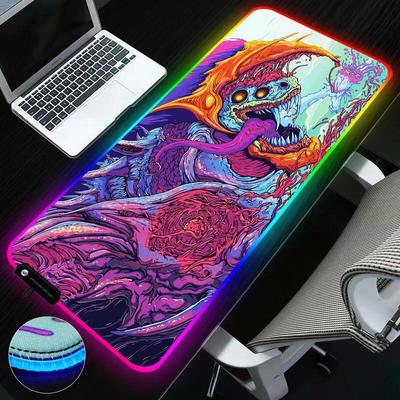 Sovawin 800x300 Grand grand LED RGB éclairage tapis de souris de jeu XL Gamer tapis Grande tapis de souris cs go Hyper bête pour ordinateur PC