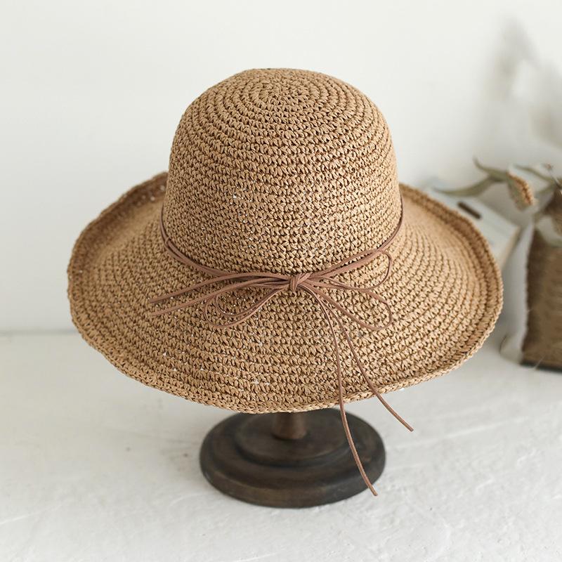 

ins large brim straw hat summer beach vacation breathable sunscreen hat women s UV protection sunshade fisherman hat head circumference 56-58cm