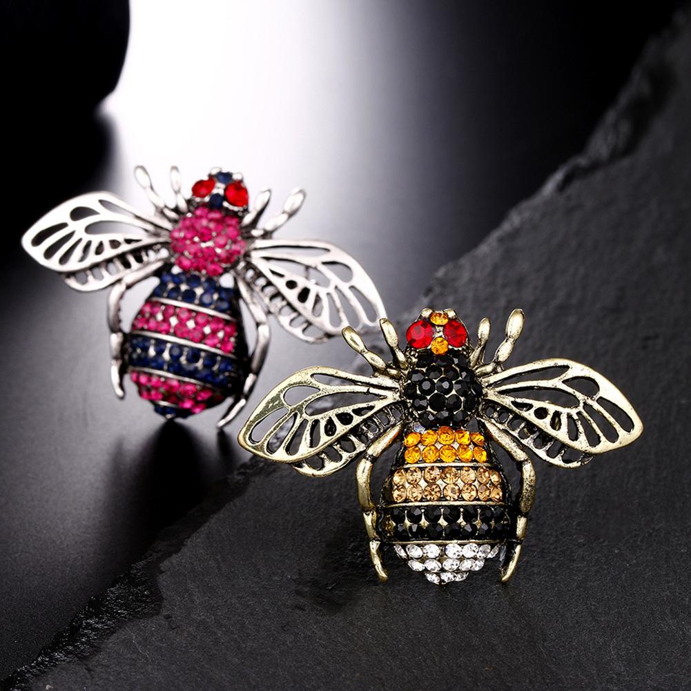 Unisex Stylová Brož ze Slitiny s Diamanty Včelí Design Módní Ozdoba