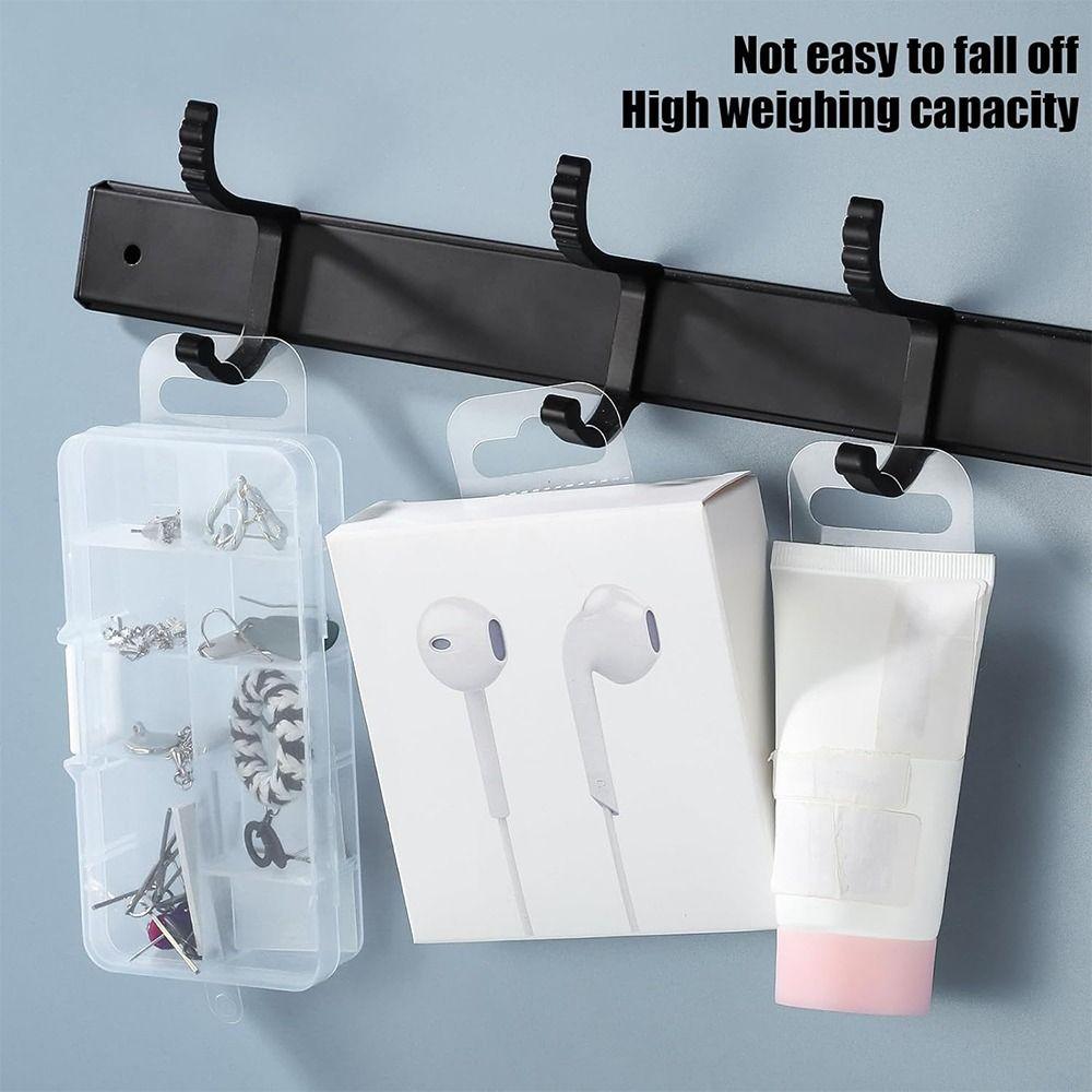 100PCS Self-Adhesive Plastic Hanging Tags PET Plastic Store Retail Hang Tabs Retail Display