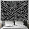 Black and White Geometric Pattern Hanging Cloth Elegant Home Decor Wall Hanging Fabric