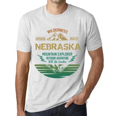 Men’s Vintage Tee Shirt Graphic T Shirt Mountain Explorer Nebraska Vintage White