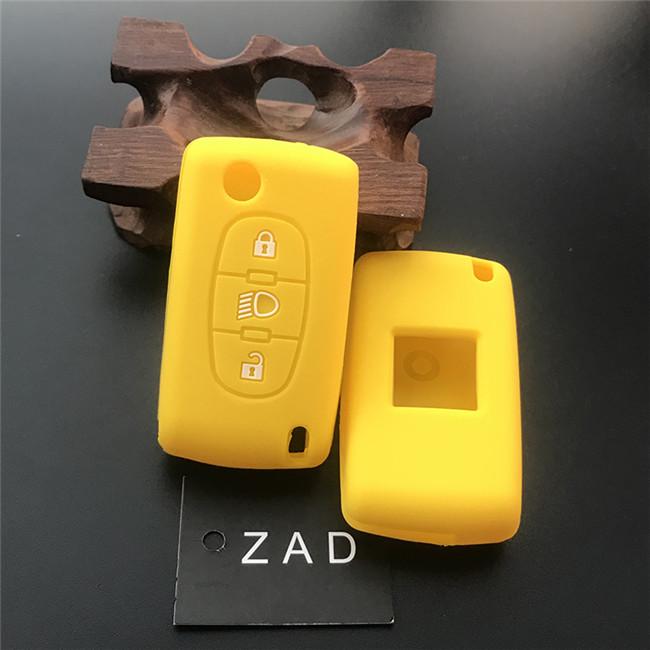 Silicone Rubber Car Key Cover Case Shell Protect For Citroen C2 C4 C5 Picasso Xsara C5 C6 C8 Folding 3 Button Key Accessories