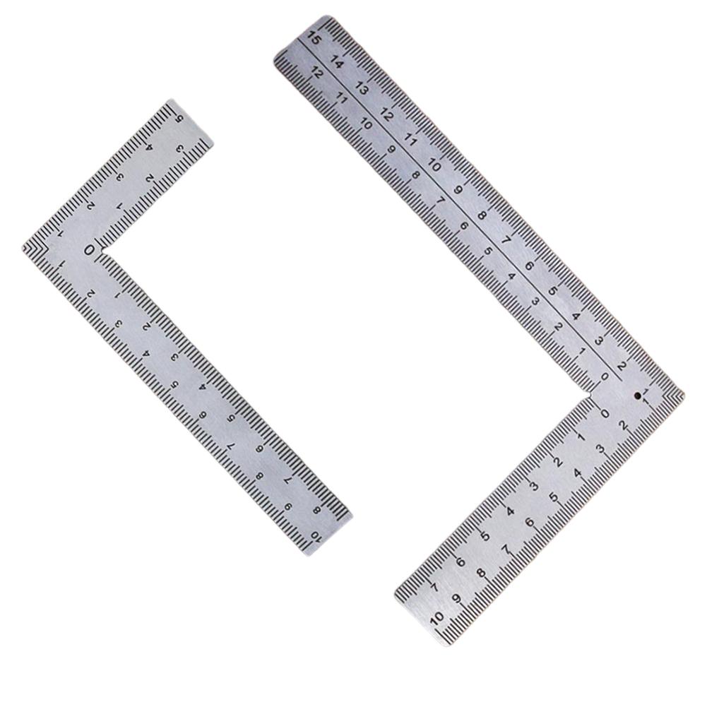 2 Stück Mini-Rechtwinkliges Lineal Edelstahl-Winkelmesser 90-Grad-Drehlineal Präzisions-Bauwinkel Mini-Rahmenlineal