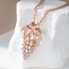 Kienl Full Shiny Natural Zircon Big Pendant Necklace For Women  Rose Gold Color Crystal Grape Pendant Daily Vintage Jewelry